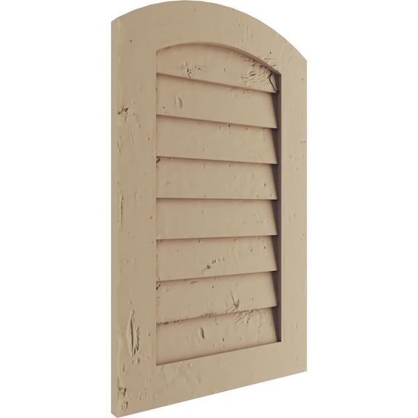 Timberthane Knotty Pine Arch Top Faux Wood Non-Functional Gable Vent, Primed Tan, 28W X 21H